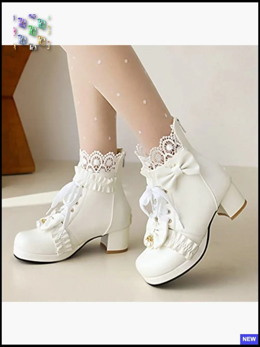 Chunky Heel Lace Up Ankle Boots Kawaii Cosplay Winter Shoes Platform